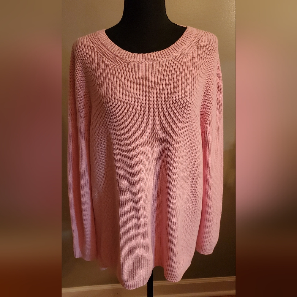 Crown & Ivy Pink Knit Sweater  Size Large